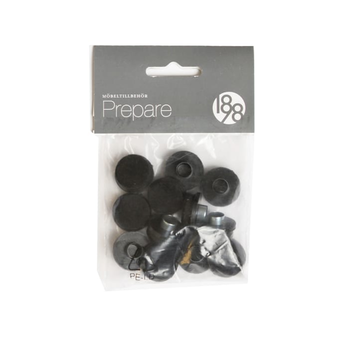 Prepare フロア保護 - Black, 22mm plastic felt tube rivet, 12 pcs - 1898