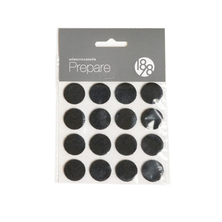 Prepare furniture フロア保護 - Black, self-adhesive felt ø20 mm, 16 pcs - 1898