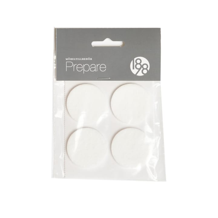 Prepare furniture フロア保護 - White, self-adhesive felt, ø38 mm, 4 pcs - 1898