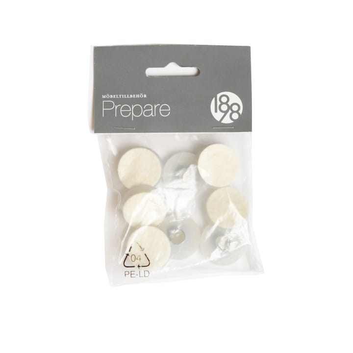 Prepare フロア保護 - White, 26mm plastic felt tube rivet, 8 pcs - 1898