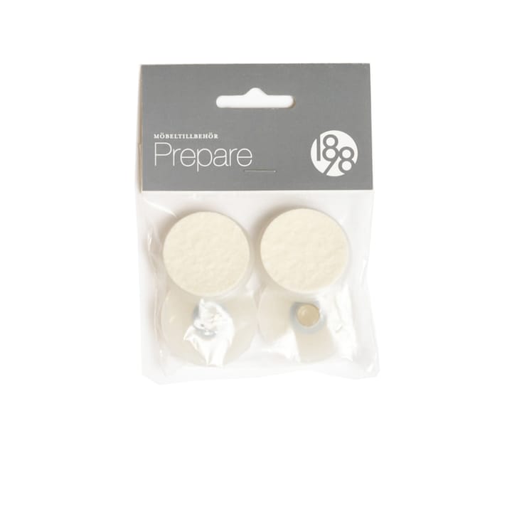 Prepare フロア保護 - White, 37mm plastic felt tube rivet, 4 pcs - 1898