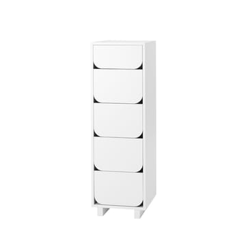 Vidja narrow chest of draws 5 box - White lacquered - 1898