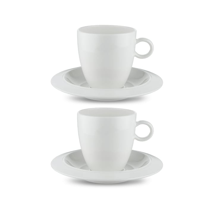 Bavero コーヒーカップ ソーサー付き 2パック, white