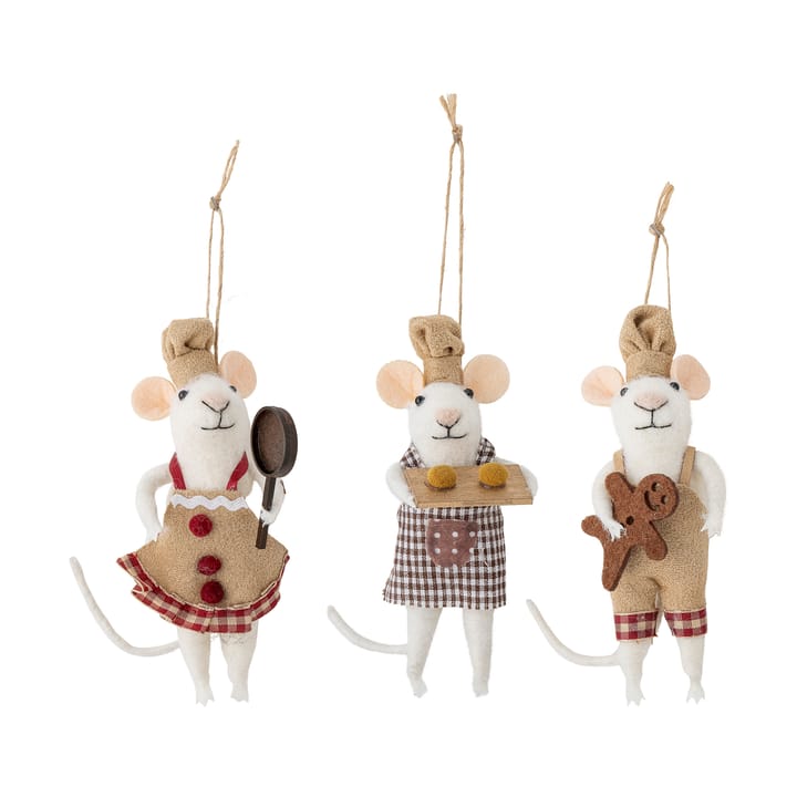 Peo クリスマスツリーデコレーション wool 3 pieces - Baking mice - Bloomingville | ブルーミングヴィル