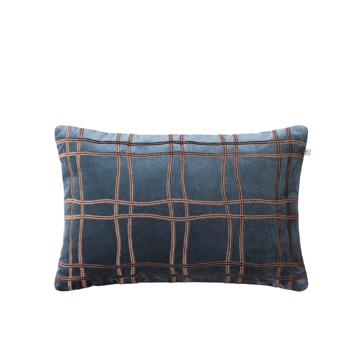 Tattersall クッション - Sea blue/cognac, 60x40 cm - Chhatwal & Jonsson | チャットワル＆ヨンソン