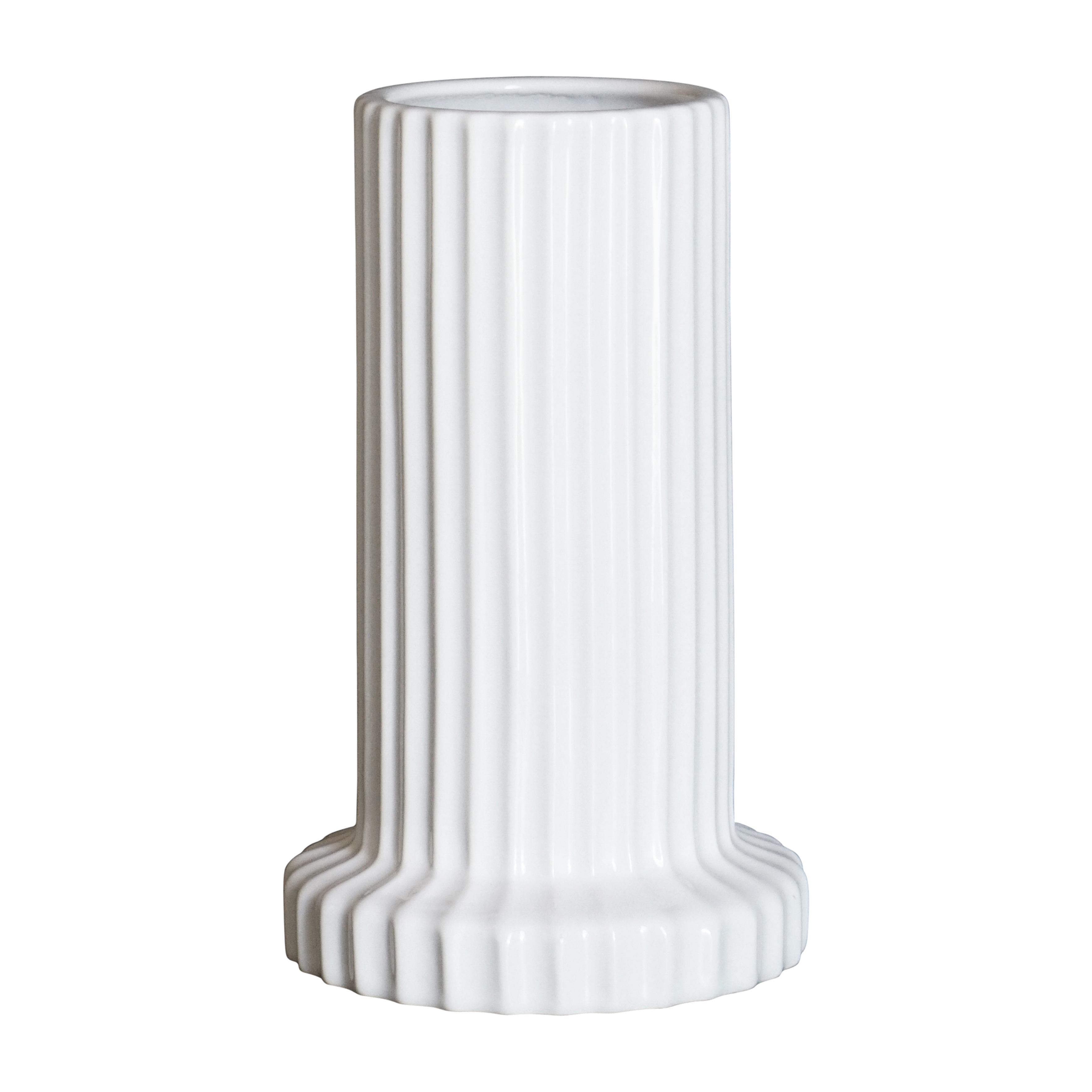 Stripe 花瓶 18 cm, Shiny white