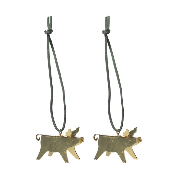 Ernst クリスマスオーナメント pig 2点セット - Brass 5 cm - ERNST | エルンスト