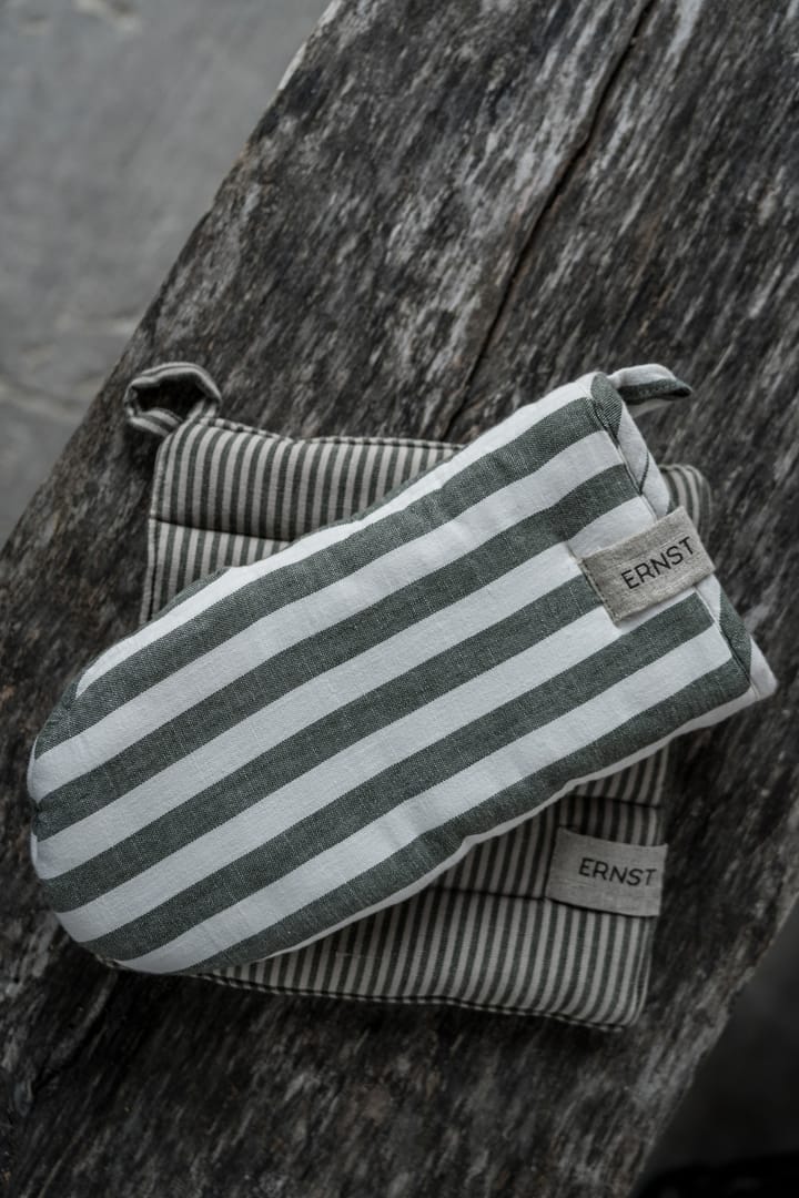 Ernst 鍋つかみ striped 23x25 cm, Green-beige ERNST | エルンスト