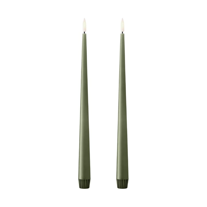 ester & erik テーパードキャンドル LED 30 cm 2本 - 70 Green Soil - Ester & erik | エスター & エリック