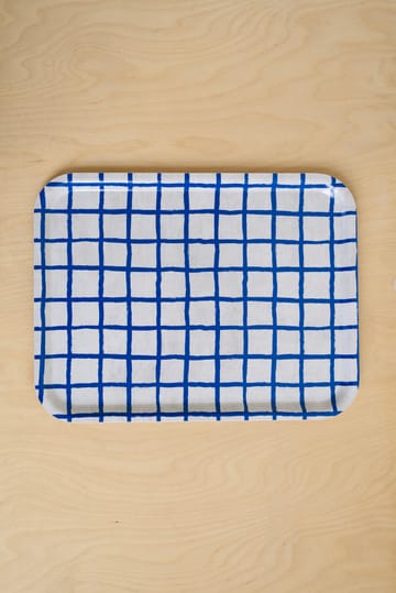 Checked トレイ 33x43 cm - Blue - Fine Little Day | ファインリトルデイ