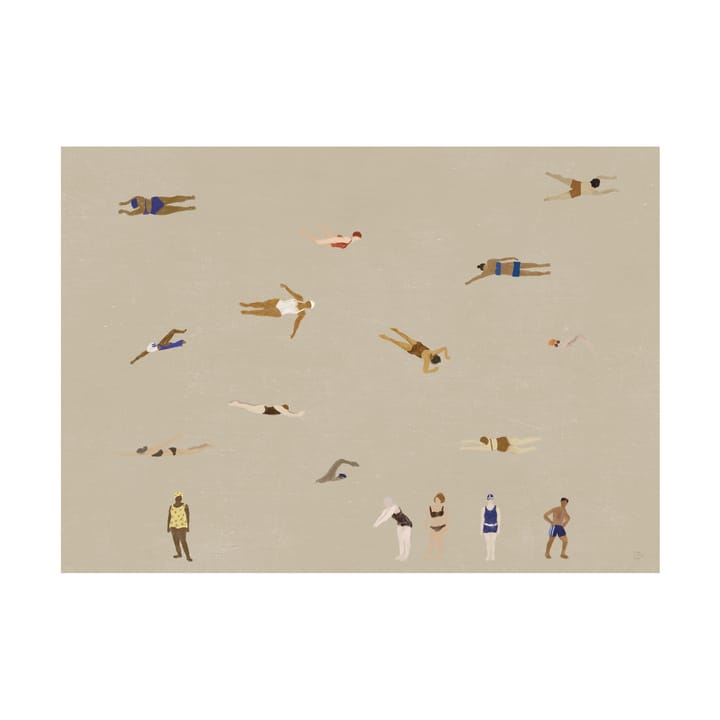 Swimmers ポスター, Beige, 50x70 cm Fine Little Day | ファインリトルデイ