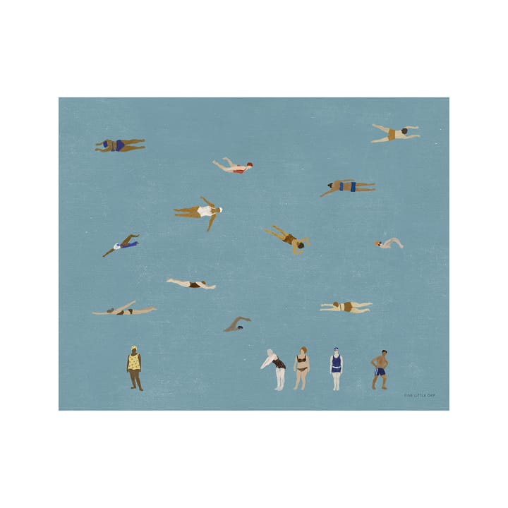 Swimmers ポスター - Blue, 40x50 cm - Fine Little Day | ファインリトルデイ