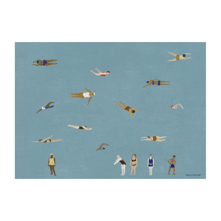 Swimmers ポスター  - Blue, 50x70 cm - Fine Little Day | ファインリトルデイ