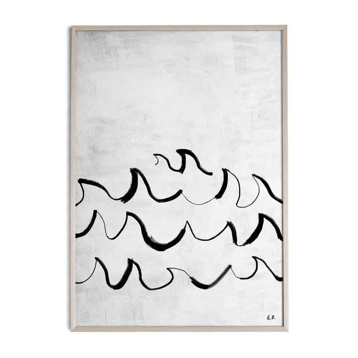 Wave ポスター 50x70 cm, Black-white Fine Little Day | ファインリトルデイ