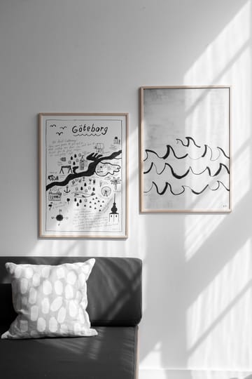 Wave ポスター 50x70 cm - Black-white - Fine Little Day | ファインリトルデイ