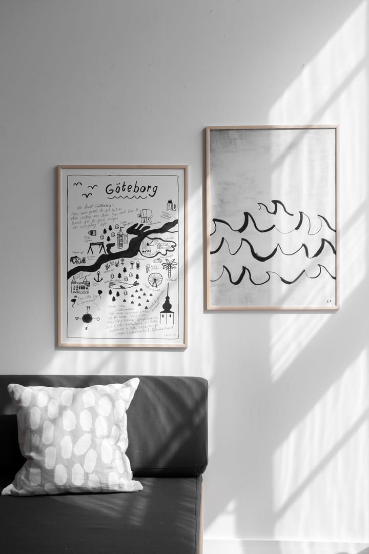 Wave ポスター 50x70 cm, Black-white Fine Little Day | ファインリトルデイ