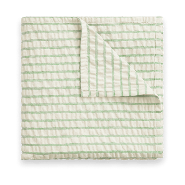 Stripe Emerald Seersucker スワドル ブランケット - 110x110 cm - Garbo&Friends