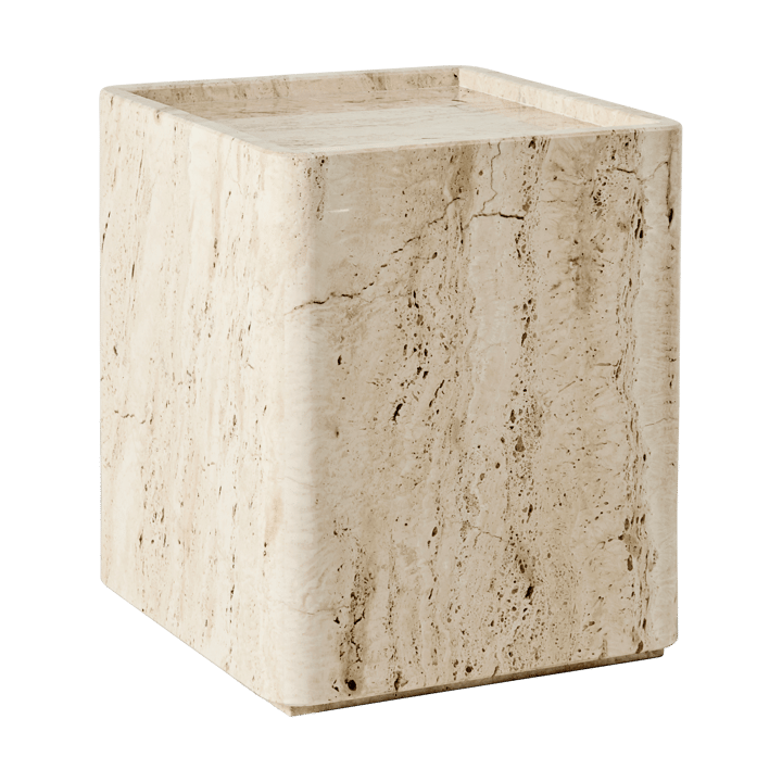 Pietra サイドテーブル 33x33x40 cm - Neutral white travertine - GUBI | グビ