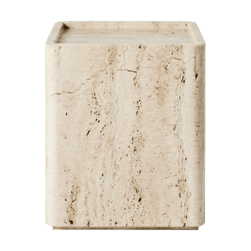 Pietra サイドテーブル 33x33x40 cm - Neutral white travertine - GUBI | グビ