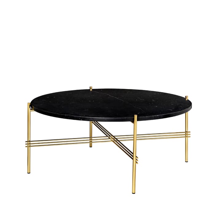 TS Round コーヒーテーブル - Black marquina marble, ø80, brass stand - GUBI | グビ