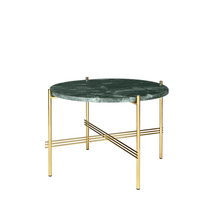 TS Round コーヒーテーブル - Green guatemala marble, ø55, brass stand - GUBI | グビ