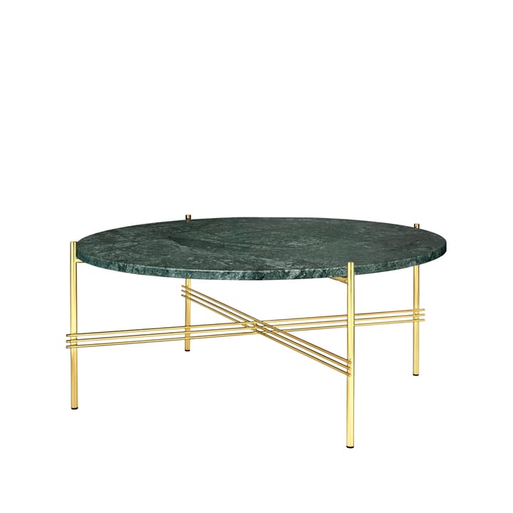 TS Round コーヒーテーブル - Green guatemala marble, ø80, brass stand - GUBI | グビ