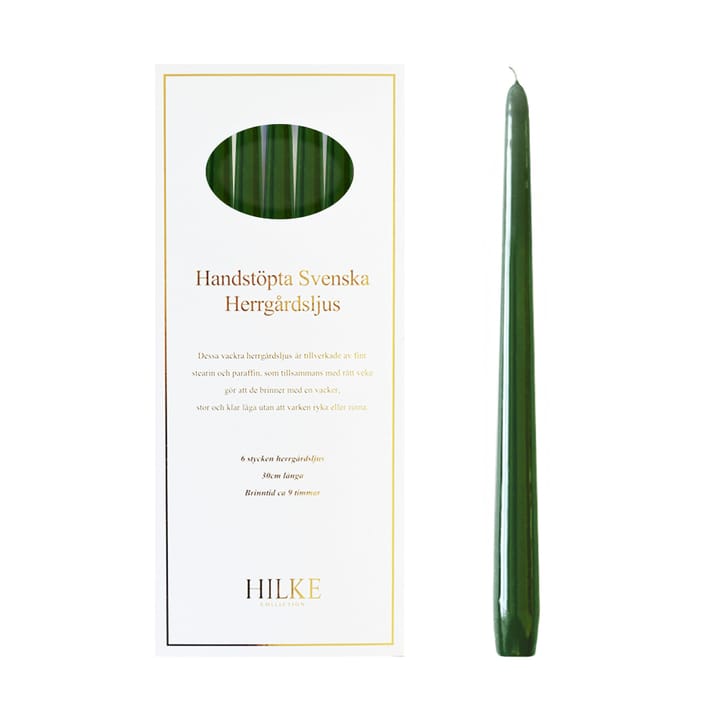 Herrgårdsljus キャンドル 30 cm 6��本 - Dark green - Hilke Collection