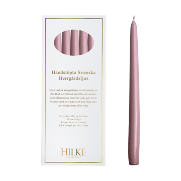 Herrgårdsljus キャンドル 30 cm 6本 - Pink metallic - Hilke Collection