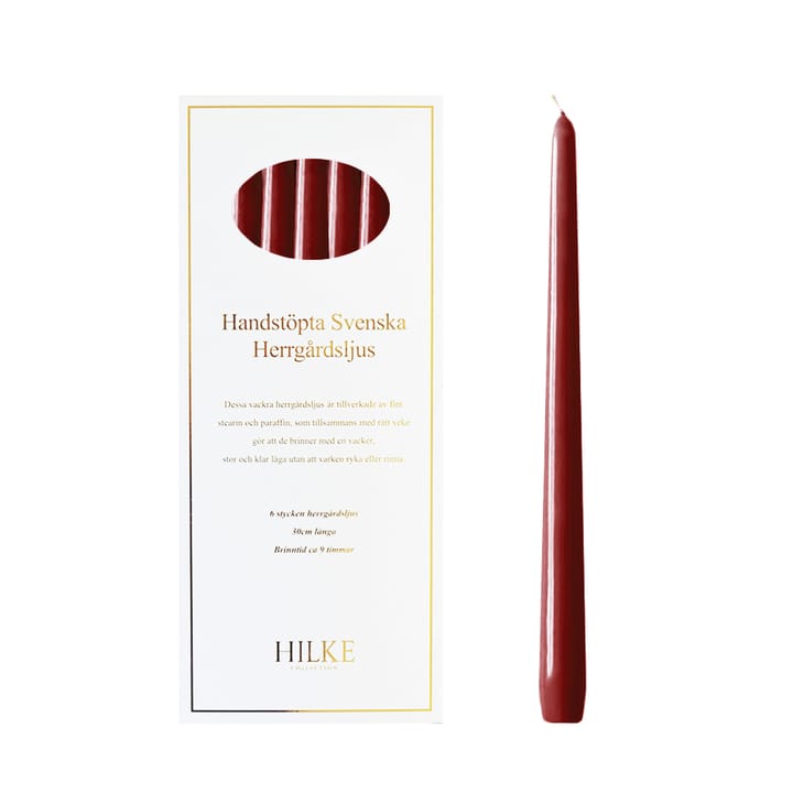 Herrgårdsljus キャンドル 30 cm 6本 - Wine red glossy - Hilke Collection