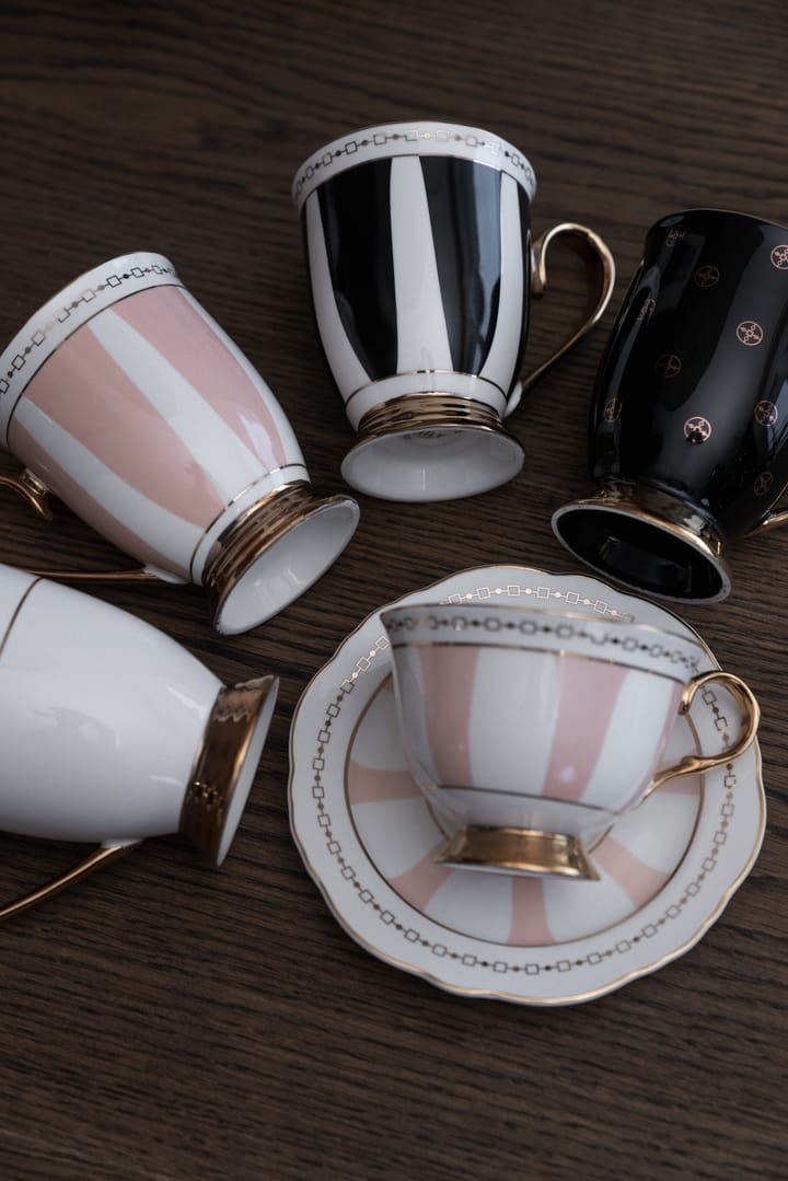 Strisce Rosa マグ 28 cl - Pink-white-gold - Hilke Collection