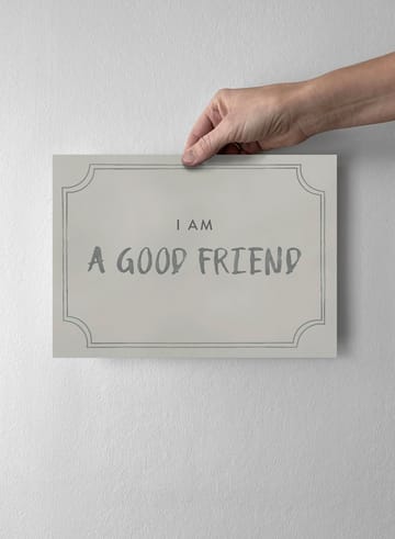 Good friend diploma ポスター 21x30 cm - Dusty mint - Kunskapstavlan®