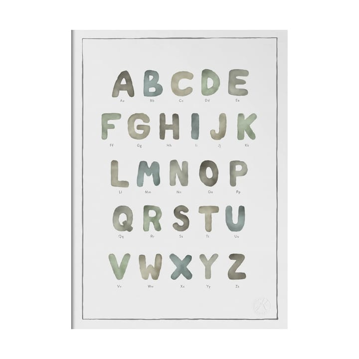 The Alphabet watercolour ポスター - 50x70 cm - Kunskapstavlan®