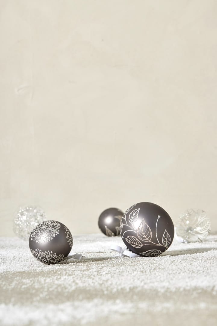 Cadelia クリスマス オーナメント Ø6 cm - Dark grey, snowflake - Lene Bjerre