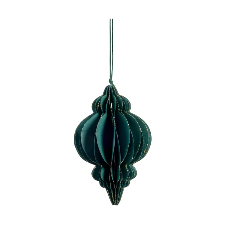 Pappia クリスマスオーナメント 12 cm - Dark green, elongated - Lene Bjerre