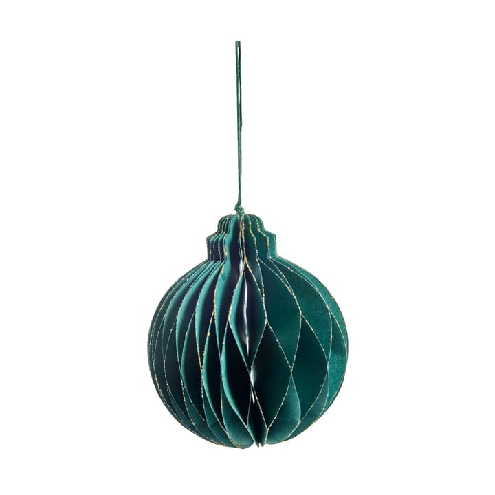 Pappia クリスマスオーナメント 12 cm - Dark green, round - Lene Bjerre