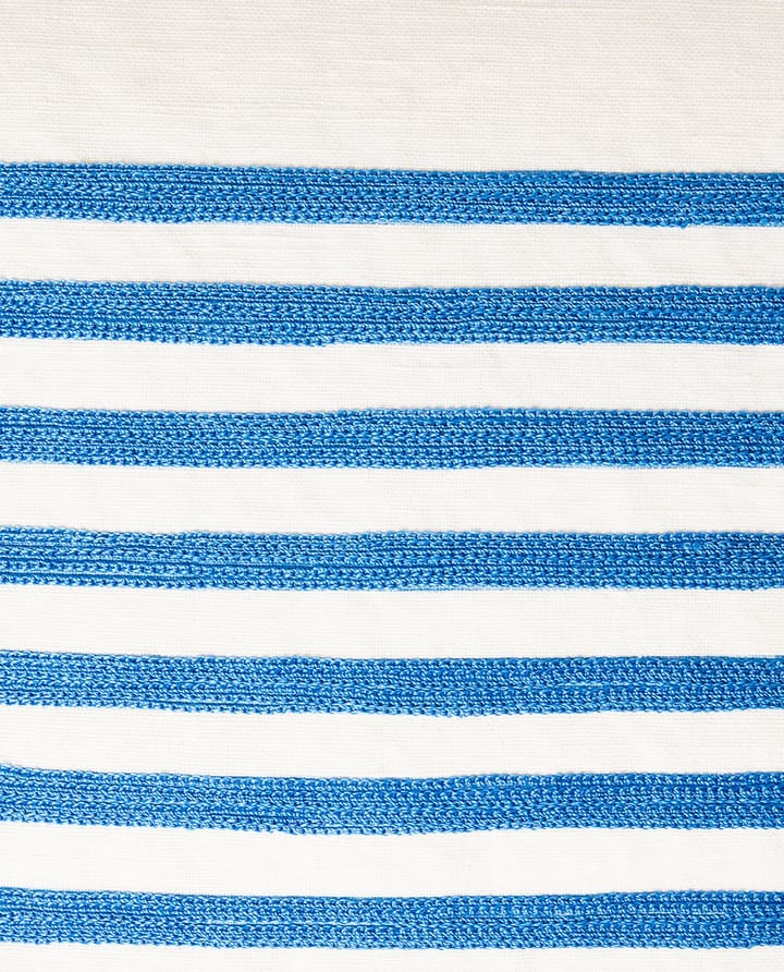 刺繍 ストライプ リネン/コットン クッションカバー 50x50 cm, Off White-blue Lexington | レキシントン