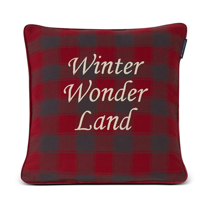 チェックオーガニックコットン キャンバス クッションカバー 50x50 cm, Winter Wonder Land Lexington | レキシントン