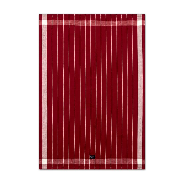 リネン コットン ストライプ ティータオル 50x70 cm, Red-white Lexington | レキシントン