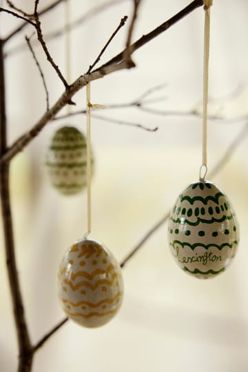 Easter Eggs in Papier Maché イースターオーナメント 2個セット - Green-yellow - Lexington | レキシントン