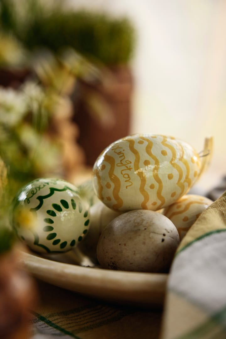 Easter Eggs in Papier Maché イースターオーナメント 2個セット - Green-yellow - Lexington | レキシントン