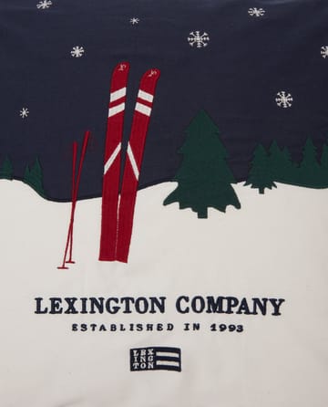 Evening Skis Org Cotton Twill ピローケース 50x50 cm - Dark blue-white multi - Lexington | レキシントン