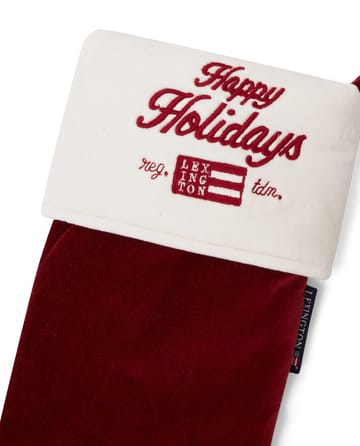 Happy Holidays オーガニックコットン ベルベット ストッキング - Red-white - Lexington | レキシントン