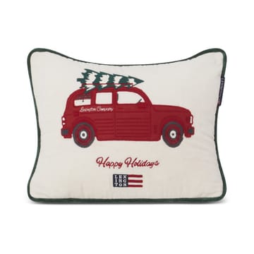 Holiday Car �オーガニックコットン ベルベットクッション 30x40 cm - White-red multi - Lexington | レキシントン