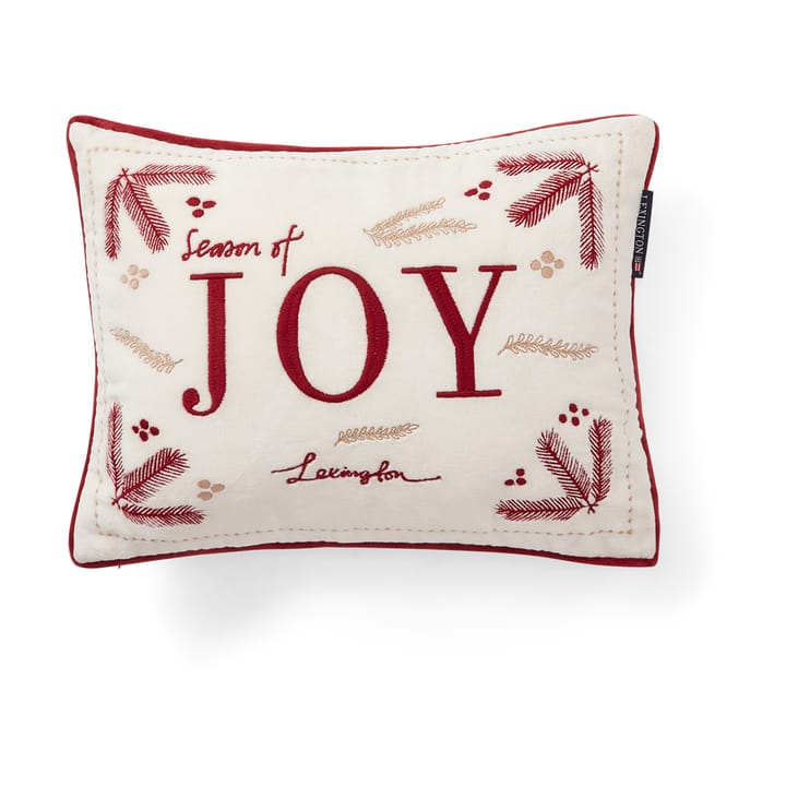 Joy オーガニックコットン ベルベットクッション 30x40 cm - White-Red - Lexington | レキシントン