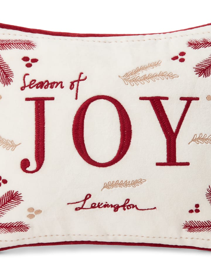 Joy オーガニックコットン ベルベットクッション 30x40 cm, White-Red Lexington | レキシントン