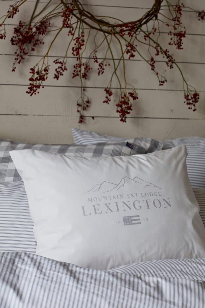 Lexington Printed コットン Poplin ピローケース 50x60 cm - White-light grey - Lexington | レキシントン