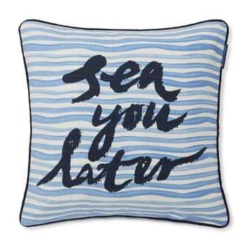 Sea You Later コットンキャンバス ピローケース 50x50 cm - White-blue - Lexington | レキシントン