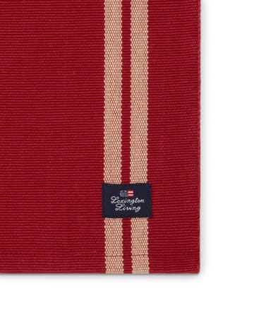 Side Striped Org Cotton Rib ランチョンマット 40x50 cm - Red-beige - Lexington | レキシントン