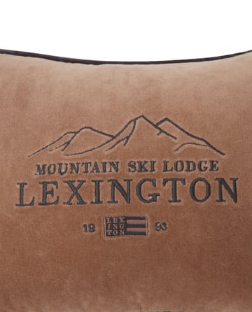 Ski Lodge オーガニックコットン ベルベットクッション 30x40 cm - Beige-dark grey - Lexington | レキシントン