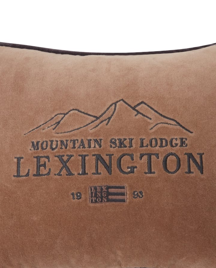 Ski Lodge オーガニックコットン ベルベットクッション 30x40 cm, Beige-dark grey Lexington | レキシントン